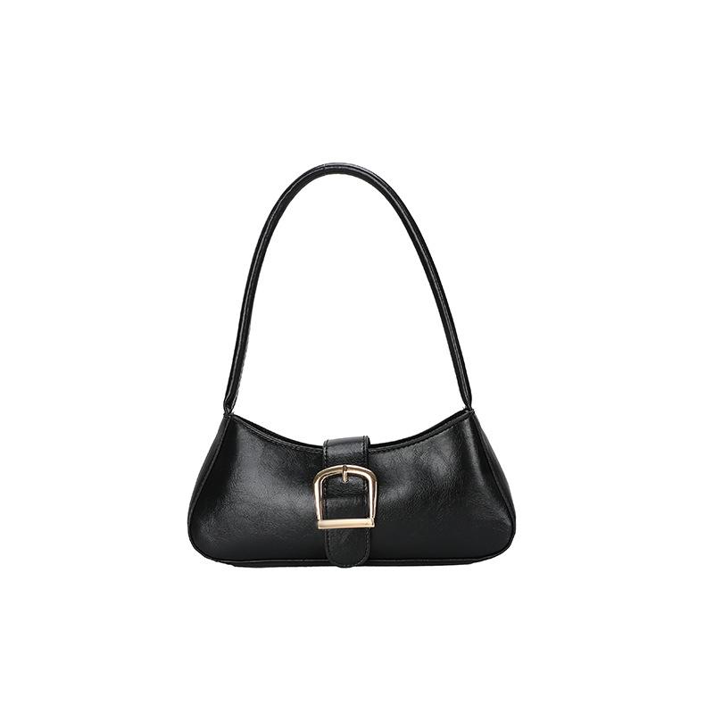 Temperament Simple Fashion Solid Color Small Bag Women's 2025 Spring and Summer New Foreign Style Shoulder Armpit Bag