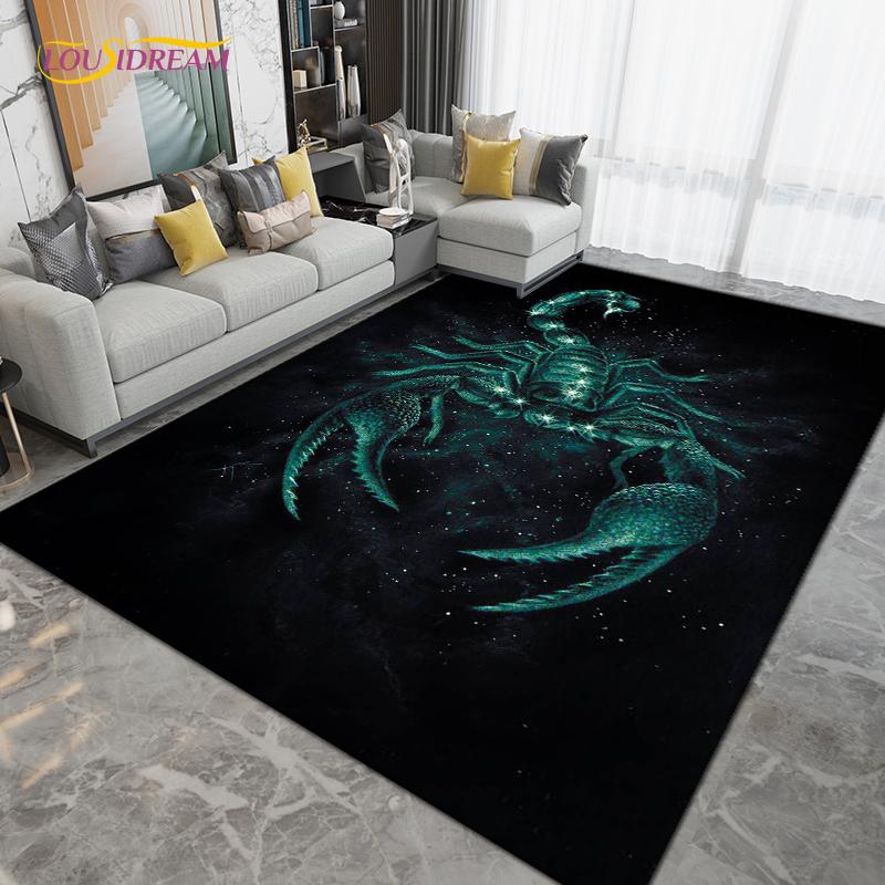 Skorpion Skorpion Bereichsteppich Groß, Teppich für Wohnzimmer Schlafzimmer Sofa Dekoration, Küche Badezimmer Fußmatte Rutschfeste Bodenmatte