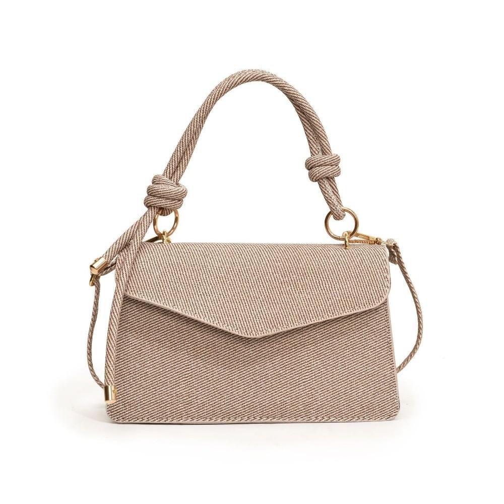 Stylish Knotted Rope Detail Handbag Minimalist Design Square Crossbody Purse Women хаки