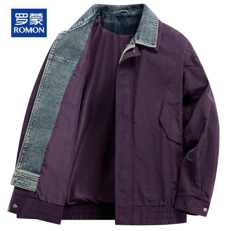 

ROMON Men s Casual Fake Two-Piece Lapel Jacket XL 185/100A