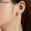 Bamoer CZ Stud Earrings 925 Silver Platinum Plated Round Cubic Zirconia Hypoallergenic Barbell Earrings 4-7mm
