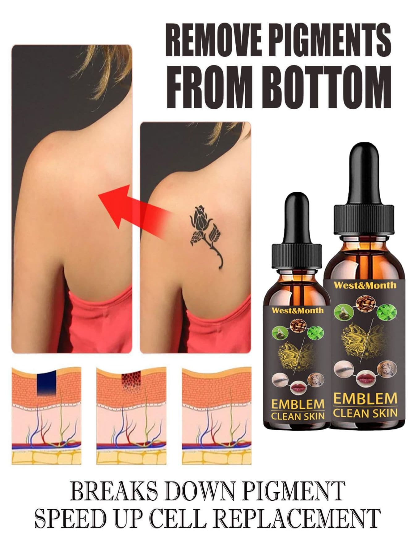 

5 мл/15 мл/30 мл/50 мл/продажа жидкости для чистки татуировок для удаления татуировок, вышивки бровей, жидкость для чистки бровей, средство для чистки татуировок