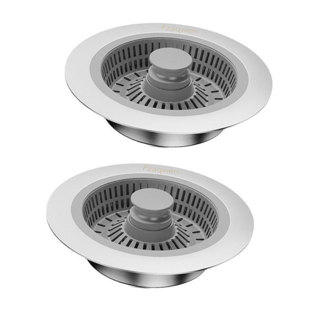 Kitchen Sink Strainer and Stopper Combo Drain Cover Anti Clogging Metal Accessories Practical Effectively Popup Sink Stopper
