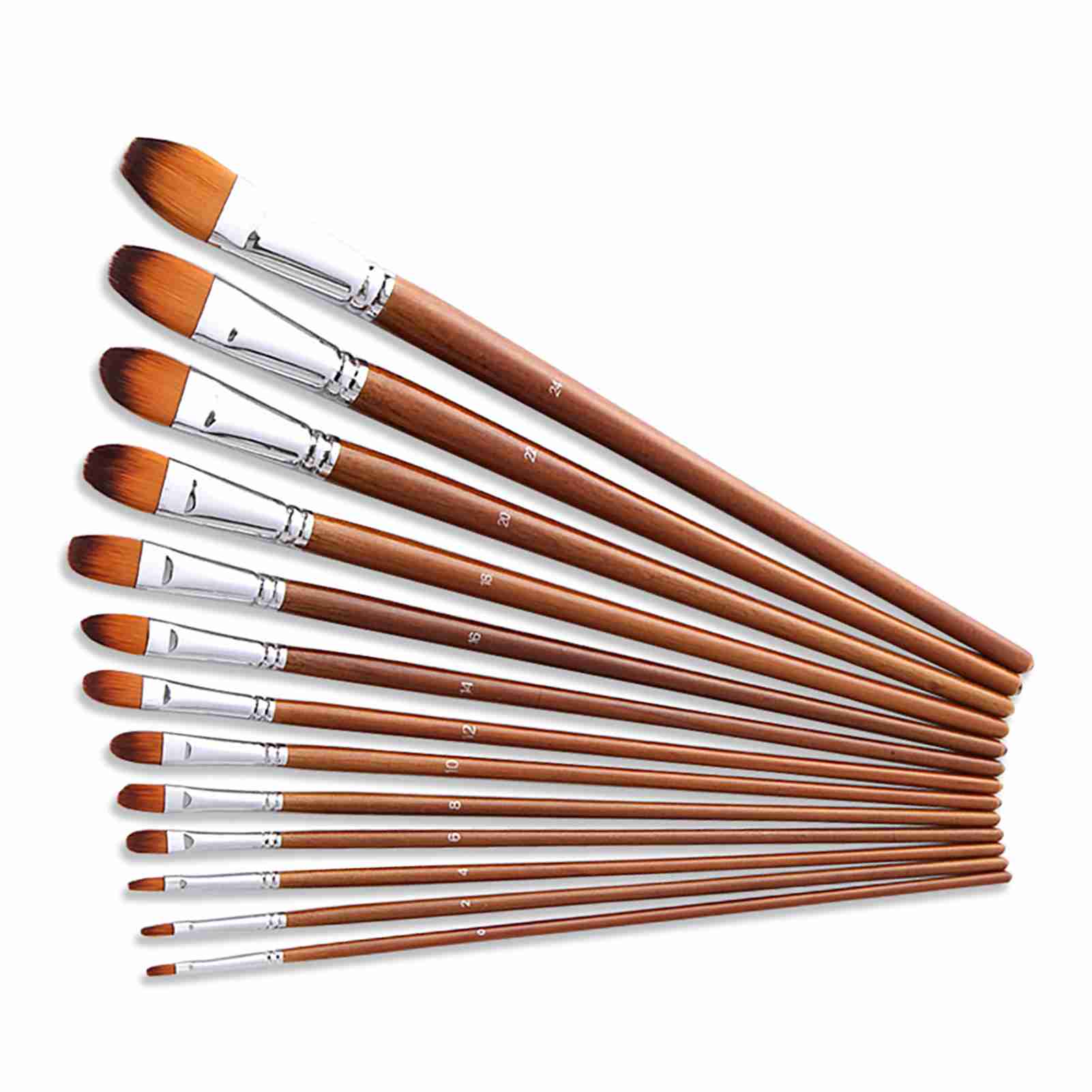 

Набор профессиональных кистей для рисования, 13 шт., длинная деревянная ручка, нейлоновая щетина, кисти для акрила, масла, акварели, гуаши