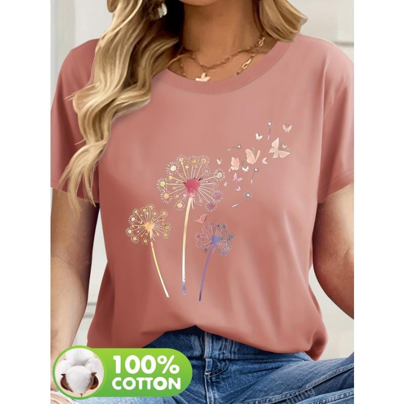 Summer New Women's Casual Round Neck Short-Sleeve T-Shirt - Full Pattern Print