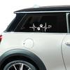 Heartbeat Dog Paw Personalized Waterproof Sticker Car Window Motorcycle Scooter Body Decal Auto Exterior Decoration Accessories