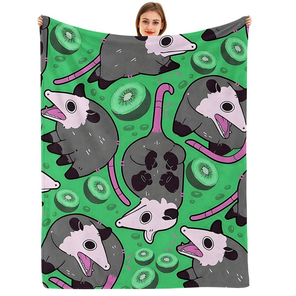 Oil Paint Scatter Flower Soft Flannel Blanket Breathable Warm Throw for Office Car Sofa Kids Room Birthday Xmas Gift