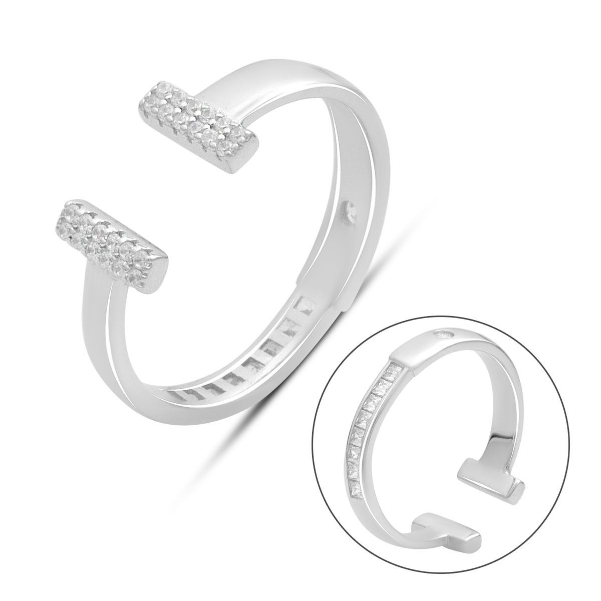 

Silver ring with cubic zirconia, product weight 2.4 g (2182894) 18.5
