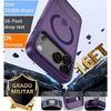 Coque pour iPhone 18 Pro, Hybride Silicone et PC avec Anneau Magnétique et Support - Violet Nuit