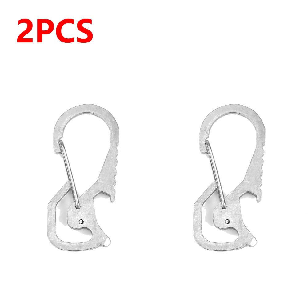 Keyring Bottle Opener Stainless Steel Pocket Keychain Carabiner Multifunctional Practical Mountaineering Buckle Outdoor Gear