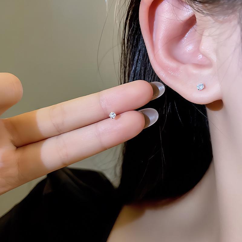 

Серьги из серебра 925 пробы с цирконием: Простой, элегантный, универсальный и роскошный дизайн в холодном стиле для женщин 3mm серебряный