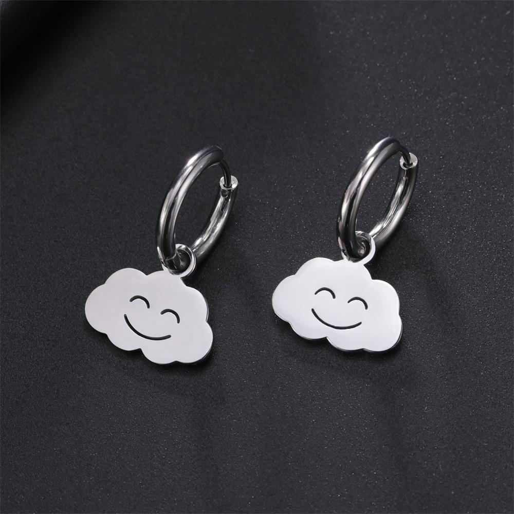 My Shape Lovely Flower Hoop Earrings for Women Gifts Stainless Steel Heart Sun Maple Leaves Earrings Fashion Jewelry Wholesale