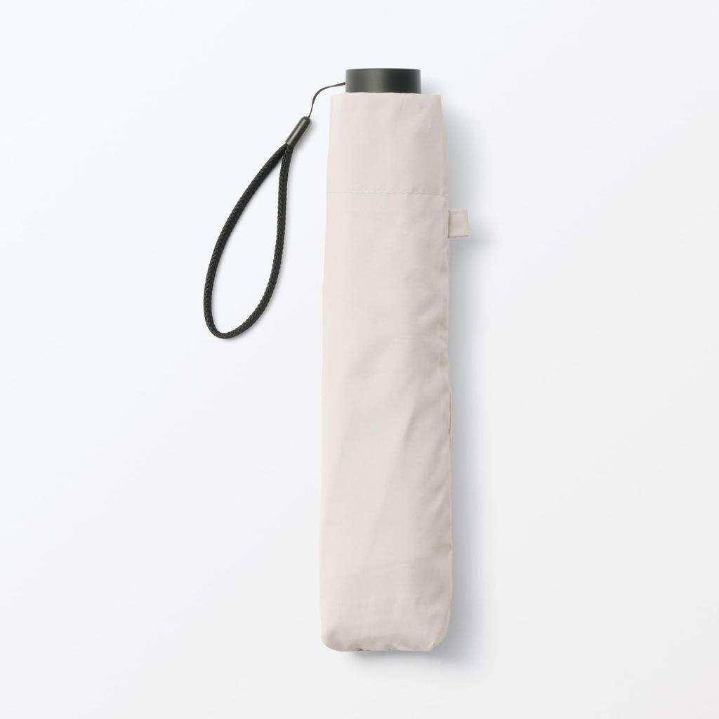 MUJI Folding Umbrella for Sun and Unisex 60cm Rib Length Rain, Adult, DEA53A5A, Ivory,