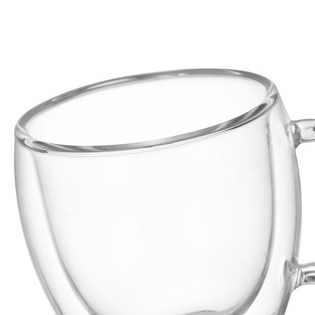 2 st Glas Vattenmugg Multifunktionell Stor Kapacitet Säker Transparent Drickskopp Dubbla Lager för Hemmet