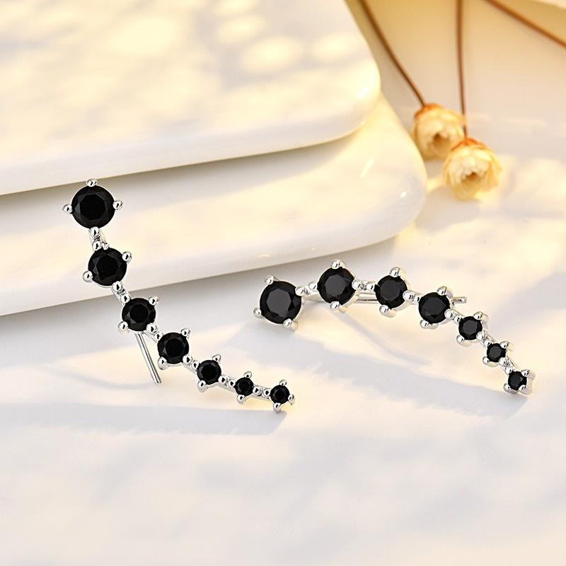 

1Pair Inlaid Geometric Irregular Size Round Black Elegant Retro Sexy Fashion Versatile Women s Stud Earrings чёрный