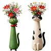 2pcs Cute Cat Shaped Flower Vase for Desk Shelf Decor Gardening Gift Home Decor