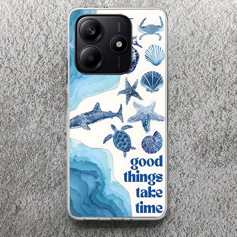 Ocean Starfish Sea Turtle Shark Phone Case For Xiaomi Redmi Note 14 14S 13 12S 12 10 10S 11 Pro Plus 11S 11E 11T 9 9S Soft Silic