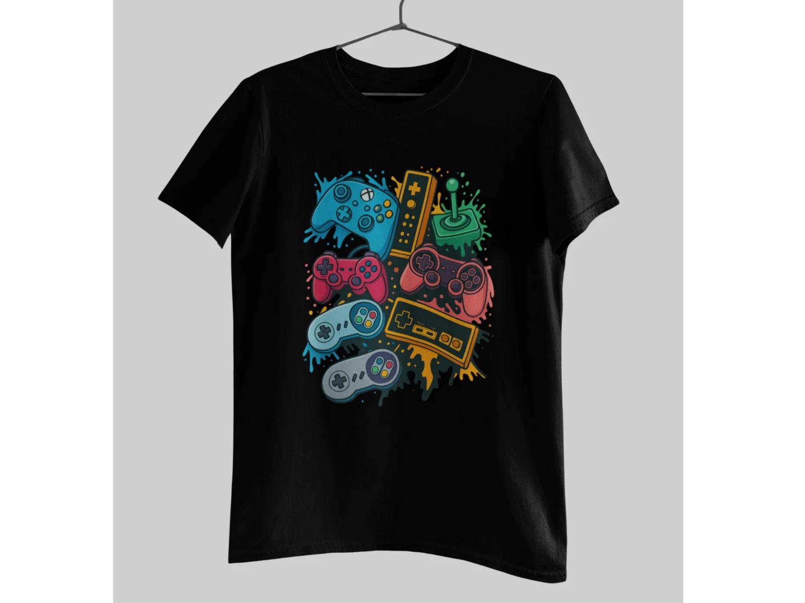 Retro Gaming Controller T-Shirt | Gamer Graphic Tee | Vintage Video Game Shirt M
