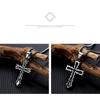 AIKS Jewelry Brand Necklace Titanium Stainless Steel Silver Jesus Cross Crucifix Necklace Hawaiian Men's Men's