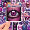 50 Gothic Stickers Cartoon Handbook Personality Horror Purple Skull Halloween Thriller Decorative Stickers