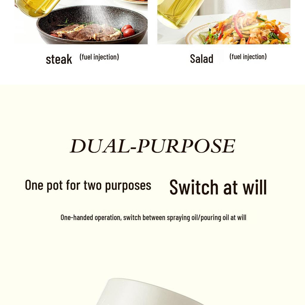 Dual-Use Glass Oil & Vinegar Sprayer: Mist & Pour Dispenser for Kitchen Use