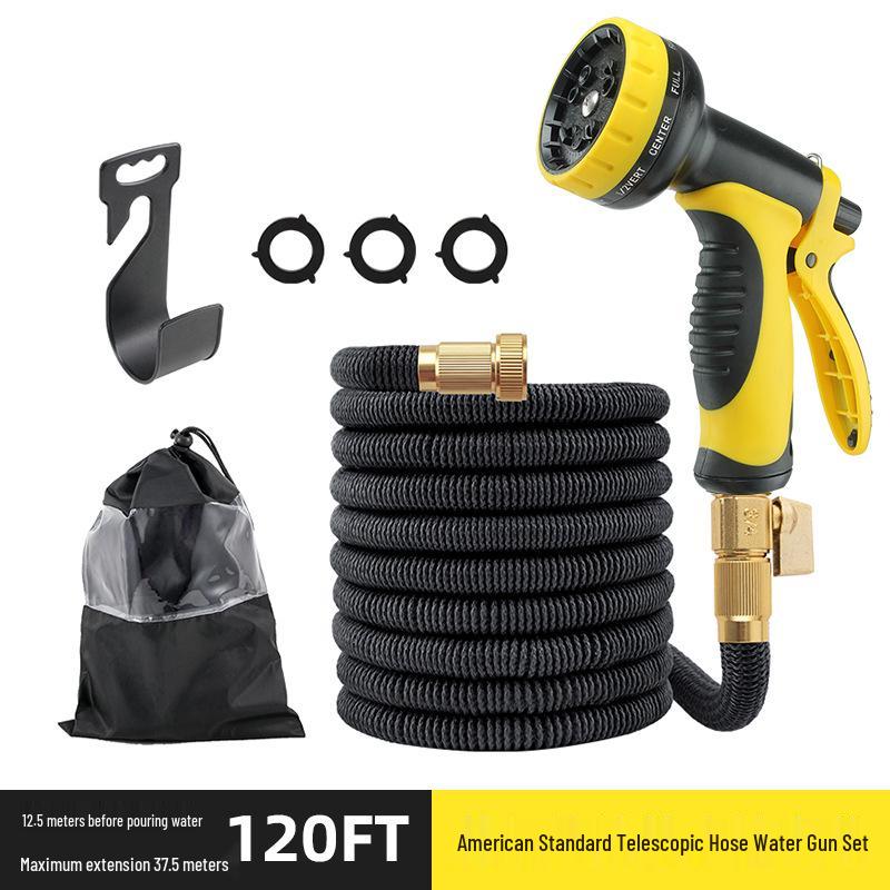 High-Pressure Explosion-Proof Retractable Garden Hose with Watering Nozzle