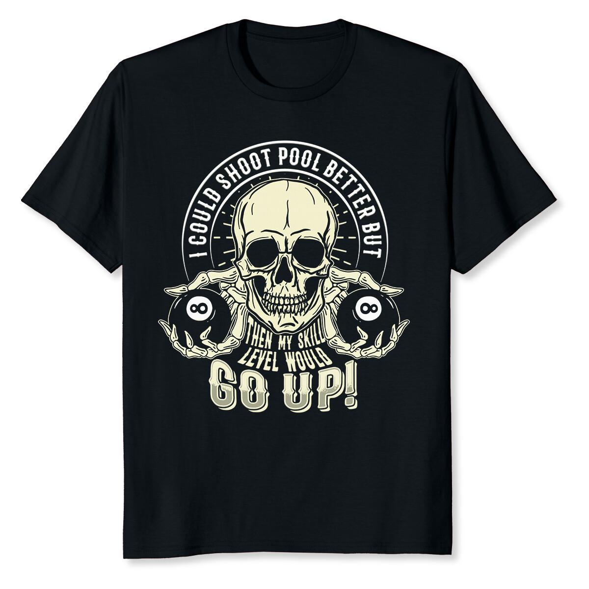 NEW LIMITED Billiards Skull Pool Snooker Billiard Ball Table Nine Ball T-Shirt M