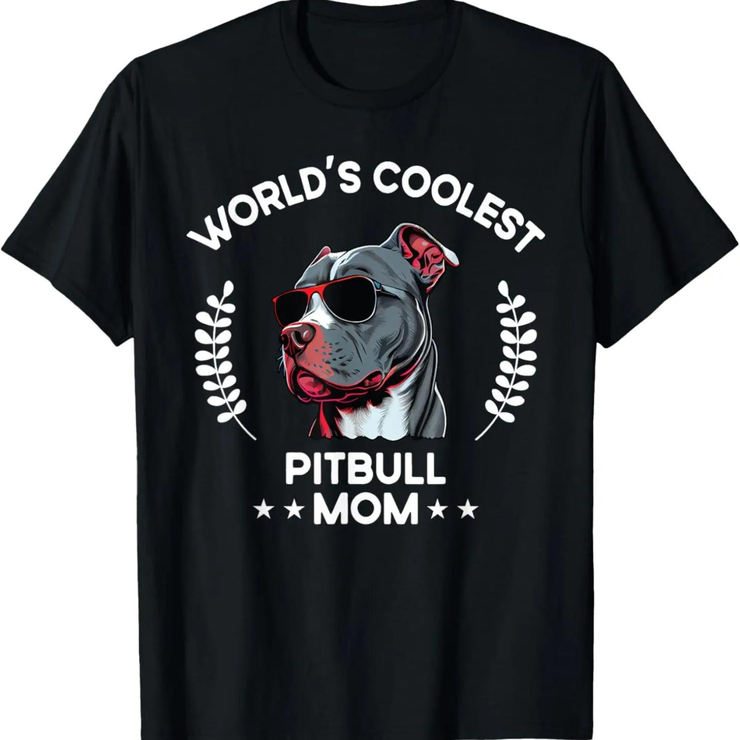 World s Coolest Dog Mom Mama - Women Pitbull T-Shirt S чёрный