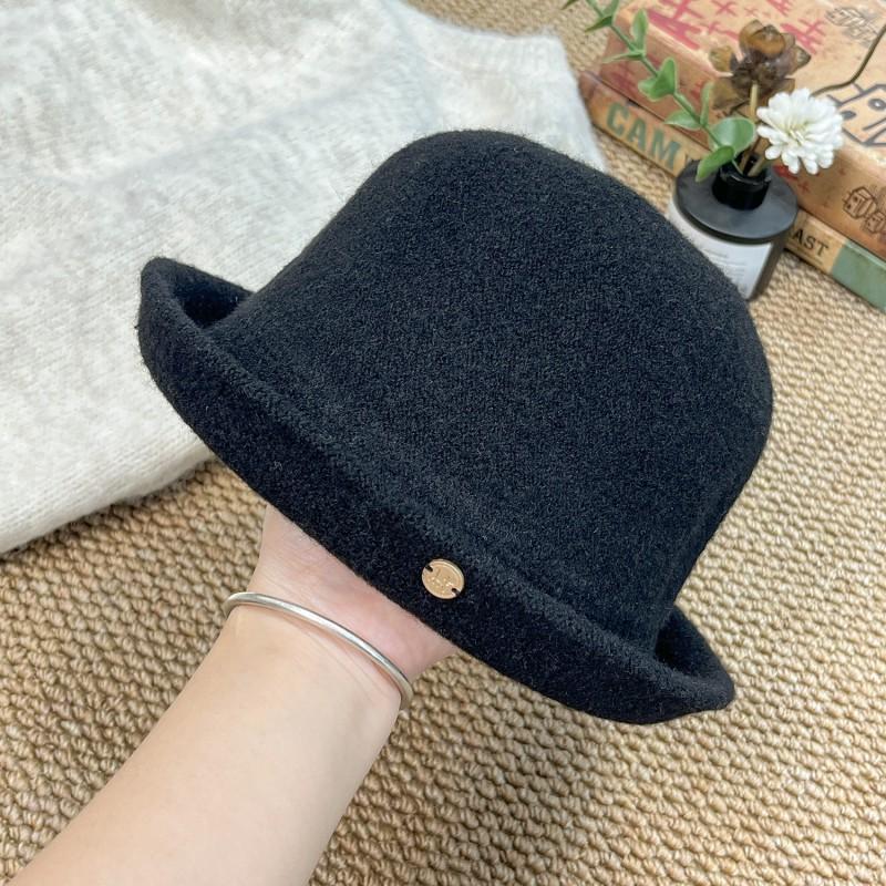 Womens Wool Blend Floppy Brim Hat Vintage Hepburn Style Beret Cap Elegant Face-Framing Wide