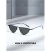 Metal-framed cat-eye sunglasses with light-colored lenses, for men and women