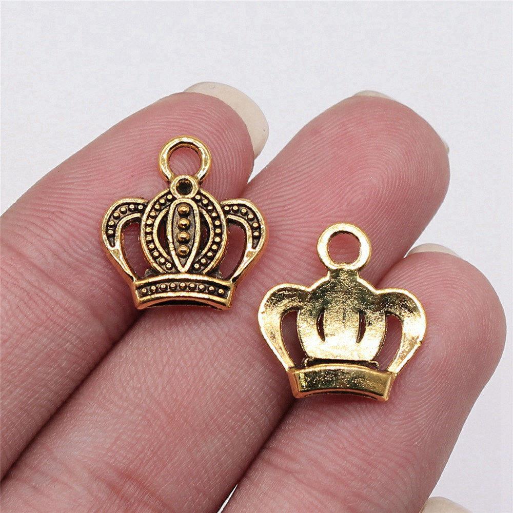

Charms Crown Pendants Minimalist Jewelry Components QC035 A24-20pcs-16x15mm
