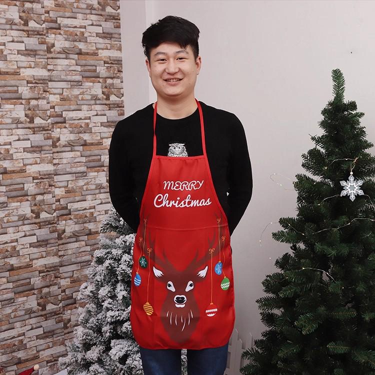Adult Christmas Costume: Red Non-woven Santa Apron for Bar Waiters and Festival Celebrations