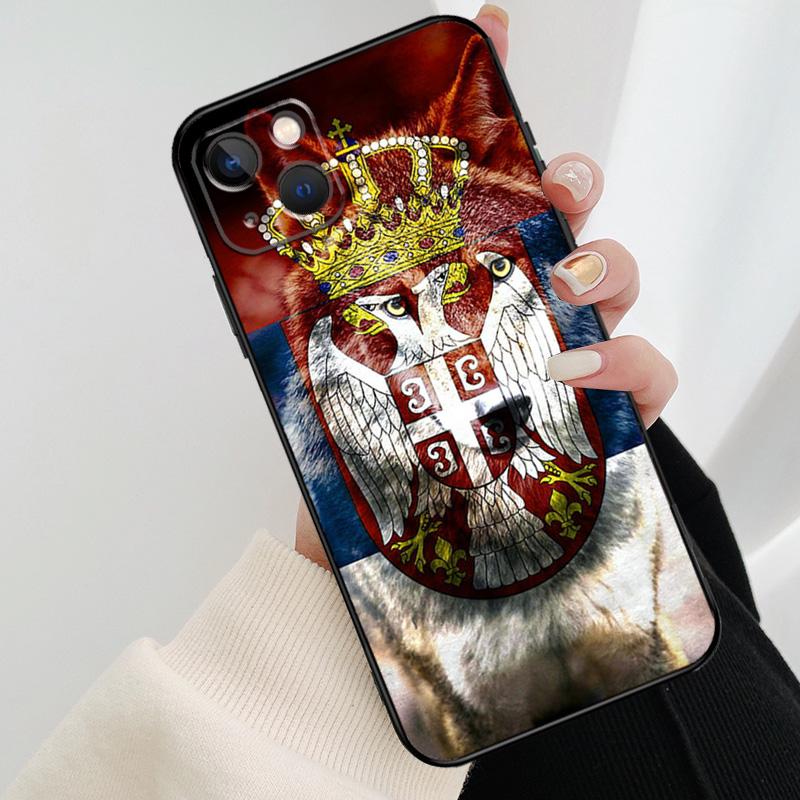 Flag of Serbia Serbian Phone Case For iPhone 11 12 13 14 15 16 Pro XS Max Mini Cover For iPhone X XR Plus Back Case