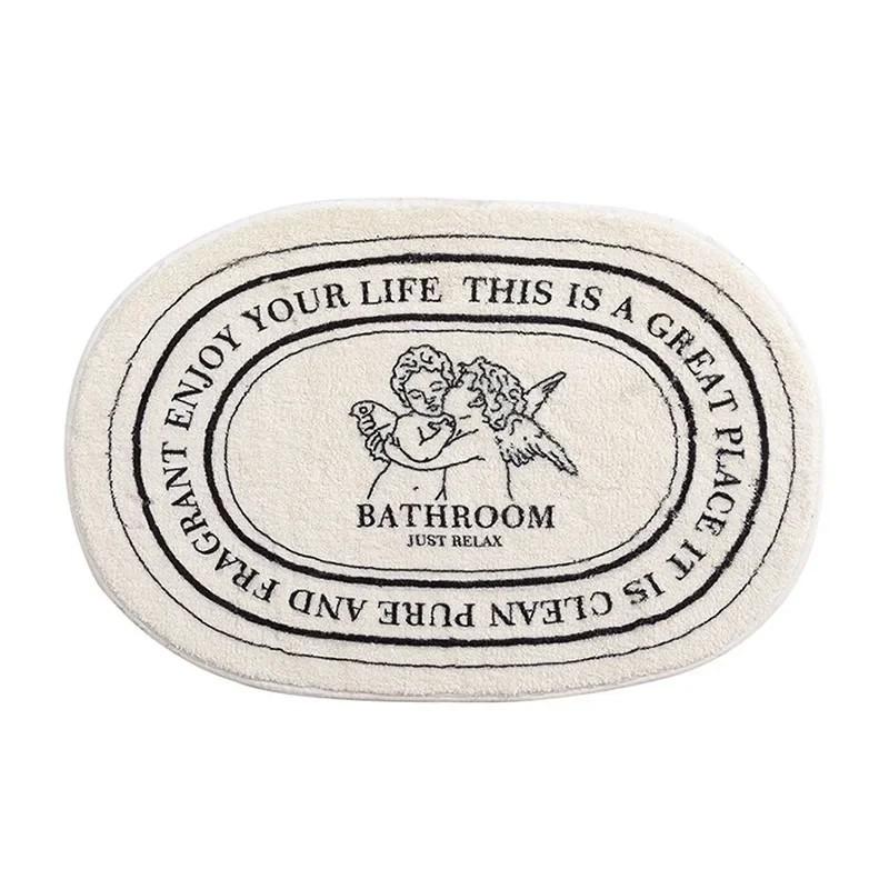 French Retro Bathroom Floor Mats, Bathroom Entrance Door Mats, Bathroom Toilet Absorbent Floor Mats, Home Decoration