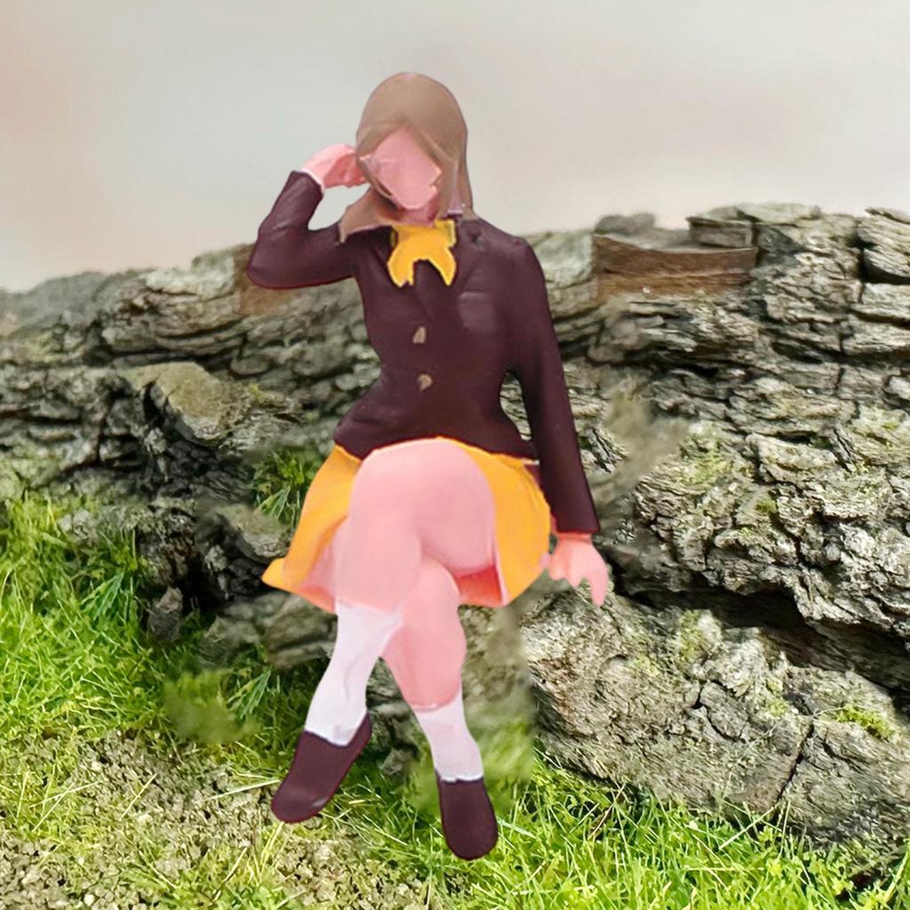1/64 Scale Miniature Girl Figure Diorama,Collection Tiny People Model for Photography Props Layout
