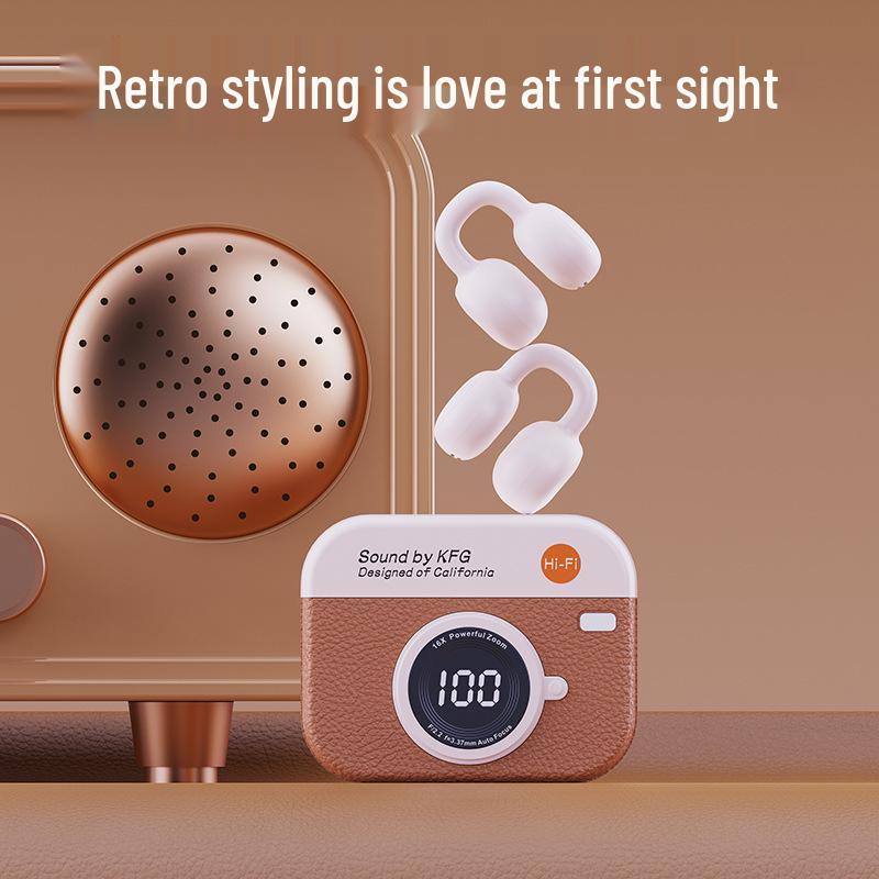 Leather Grain Q87 Bluetooth Earbuds: Retro Design with Super Long Battery Life for Active Use