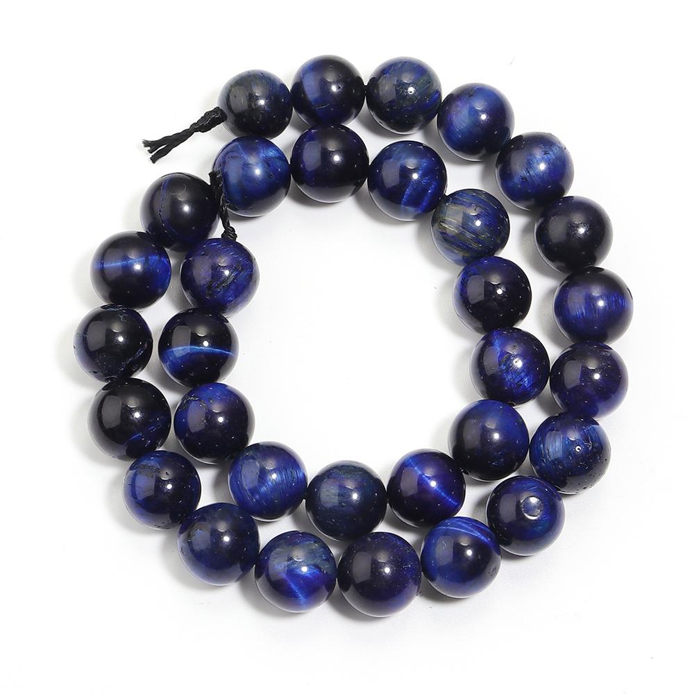 4 6 8 10 12mm Natural Stone Lapis Lazuli Tiger Eye Beads Round Loose Beads For Jewelry Making DIY Bracelets Necklace Accessories