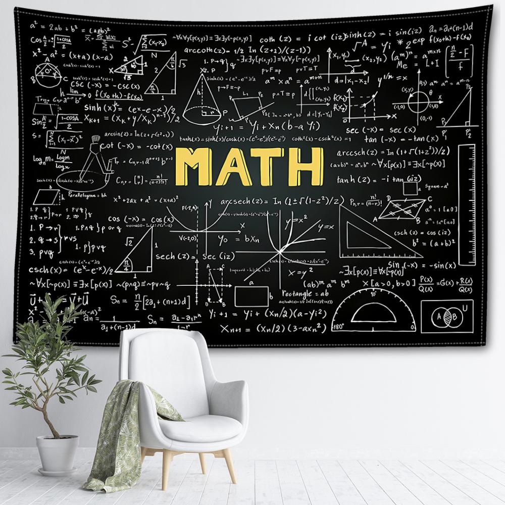 Arazzo da parete con formula matematica, arte astratta, stile hippie, minimalista, moderno, per dormitori, decorazioni per la casa