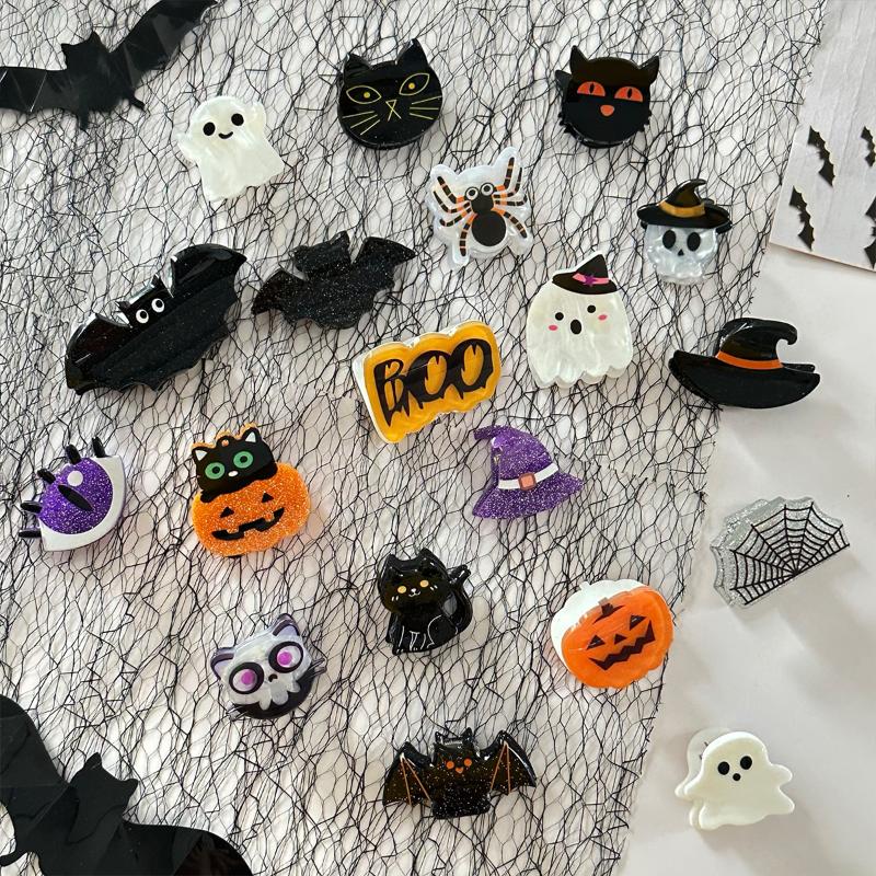 Pumpkin/Ghost Halloween Theme Hair Claw Clip Holiday Party Headwear Hair Claws For Hair Diy Accessory Hair Styling