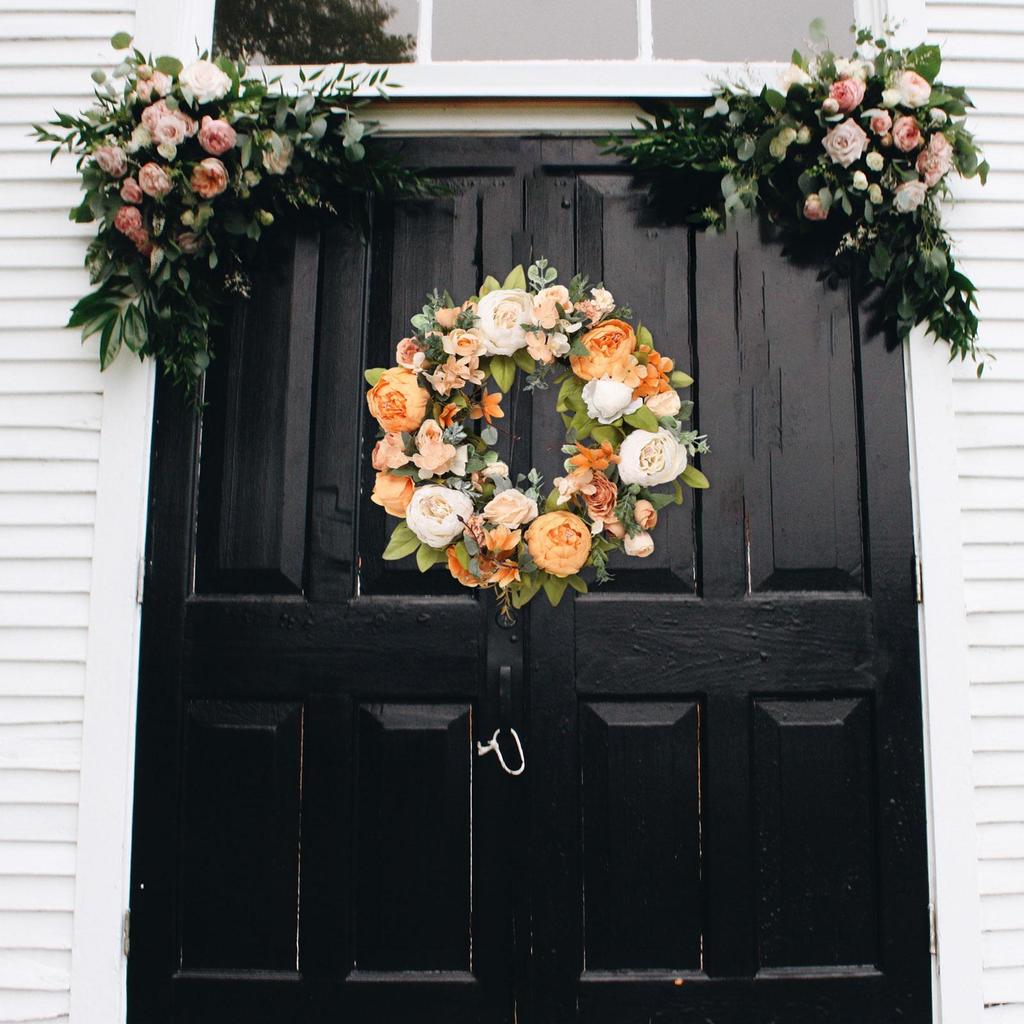 Künstlicher Pfingstrosenkranz, Stabile Fenstergirlande für den Jahrestag