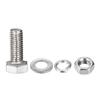uxcell Hex Thread Bolts, Nuts, and Flat Lock Washer Kit, M8 x 20mm, 304 Stainless Steel, Fully Threaded Hex Bolts, Set of 4