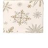 Snowflake Winter Table Runner Tablecloth in White Gold Linen for Seasonal Christmas and Holiday Table Setting Decoration