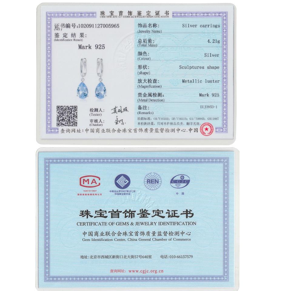 Simple Elegant Teardrop White Cubic Zirconia Dangle Earrings for Women Luxury Bridal Wedding Jewelry