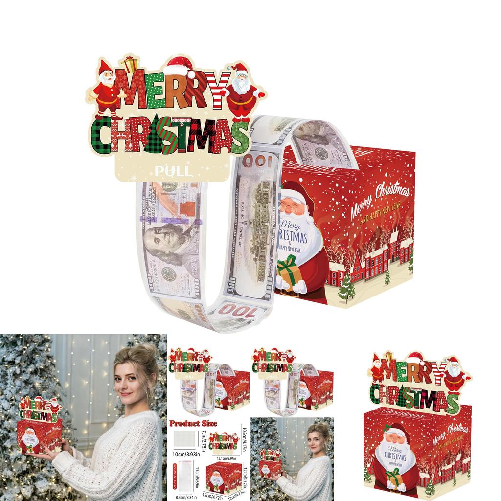 Christmas Santa Claus Collection Box With Red Gradient Paper For Holiday Party Decor And Gift Giving