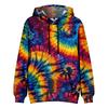 Tie Dye Hoodie Women Unisex Trippy Psychedelic Swirl Pattern Pullover Soft Streetwear Hooded Sweatshirt with Pocket for Festival