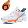 Large Size Leather Surface Winter Velvet Warm Sports Shoes Men's Carbon Board Cushioning Running Shoes Student Body Test Shoes Trendy Men's Shoes