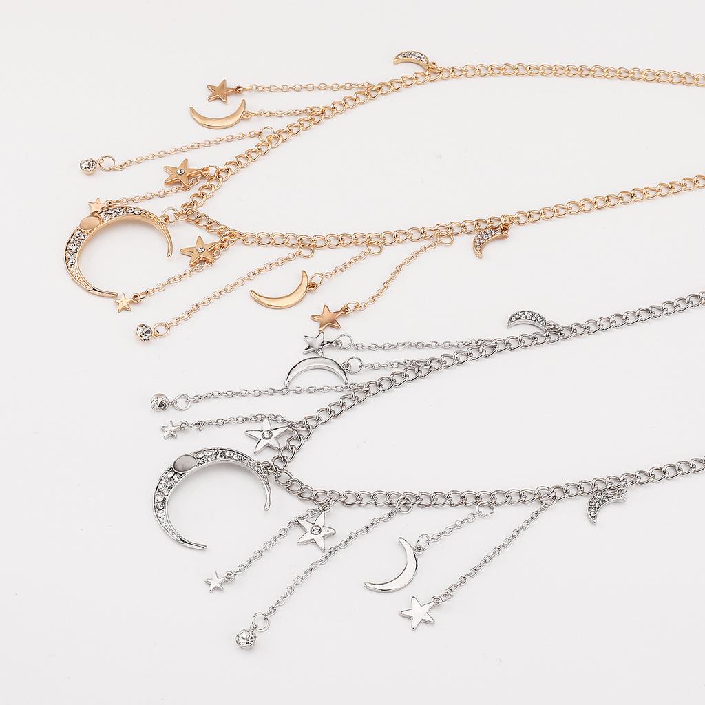 Tooxika Star Moon Pendant Necklace Sexy Bikini Tassel Chain Waist Chain Female
