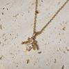 Süße Bienen Zirkonia Anhänger Halsketten für Damen Funkelnde Goldene Edelstahl Halskette Schmuck