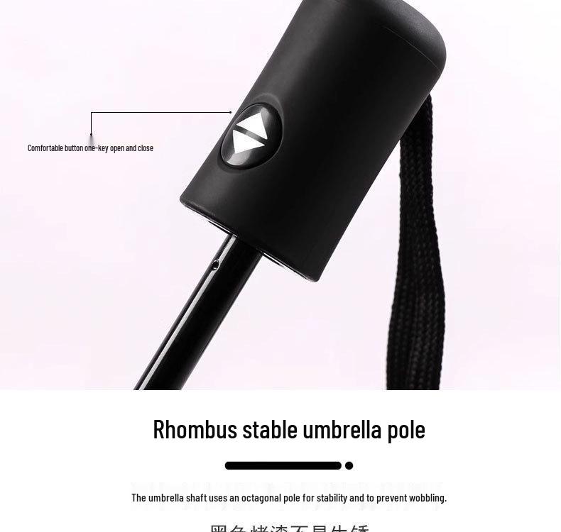 Portable Fully Automatic Double Folding Umbrella for Men & Women - Sun and Rain Protection, Reinforced Design