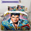 Elvis 3-teiliges Bettwäsche-Set Bettbezug Verschluss Enthält 1 Bettbezug & 2 Kissenbezüge für Alle Jahreszeiten Schlafzimmer Zuhause Wohnheim Dekor